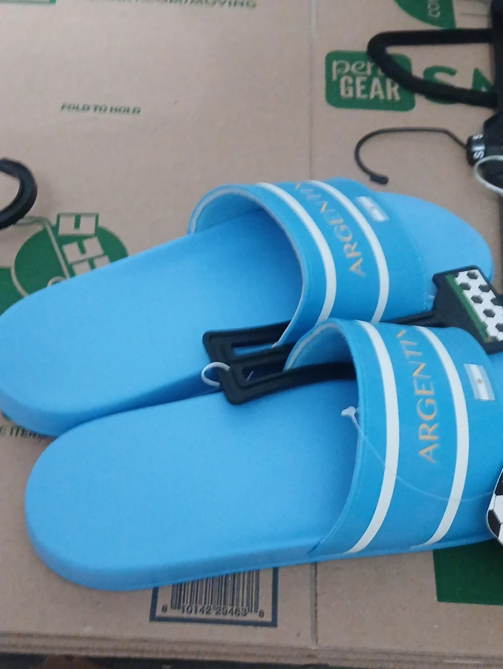 Mens Size 10 Argentina Blue Slide Sandals